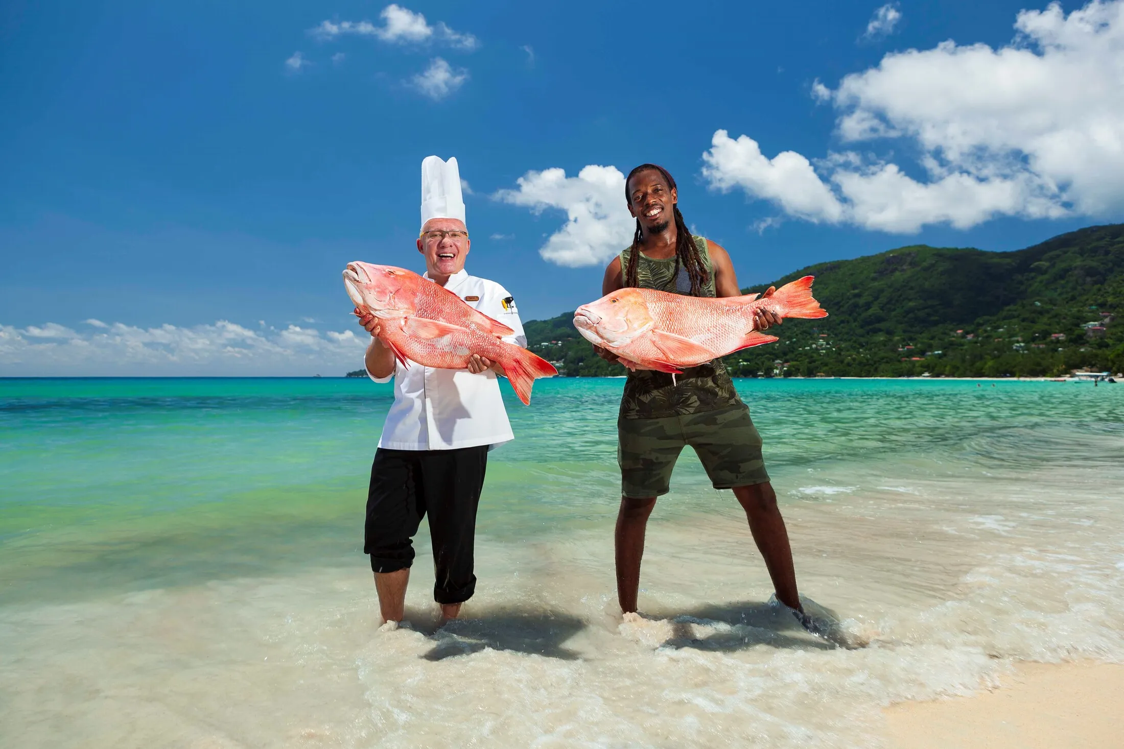Fresh-caught fish in Seychelles