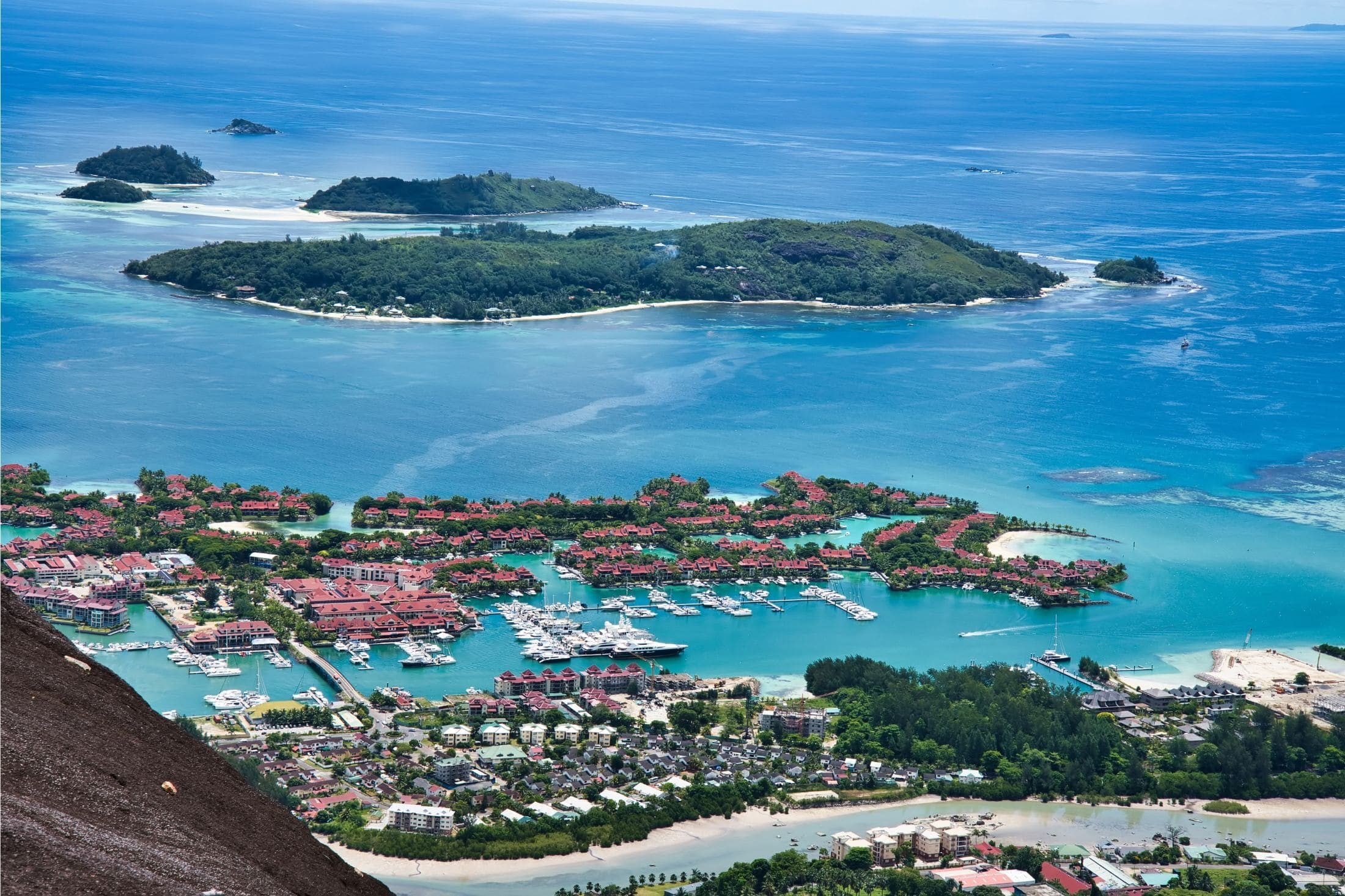 Eden Island in Seychelles and St. Anne Marine Park.