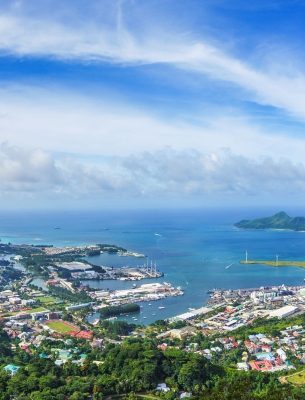 View of Victoria from atop Copolia Trail in Seychelles