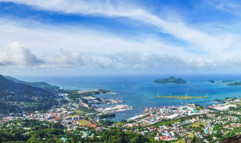 View of Victoria from atop Copolia Trail in Seychelles