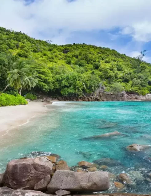 Tropical beach Anse Major on Mahe in Seychelles