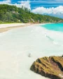 A beautiful sand beach on Praslin Island, Anse Lazio.